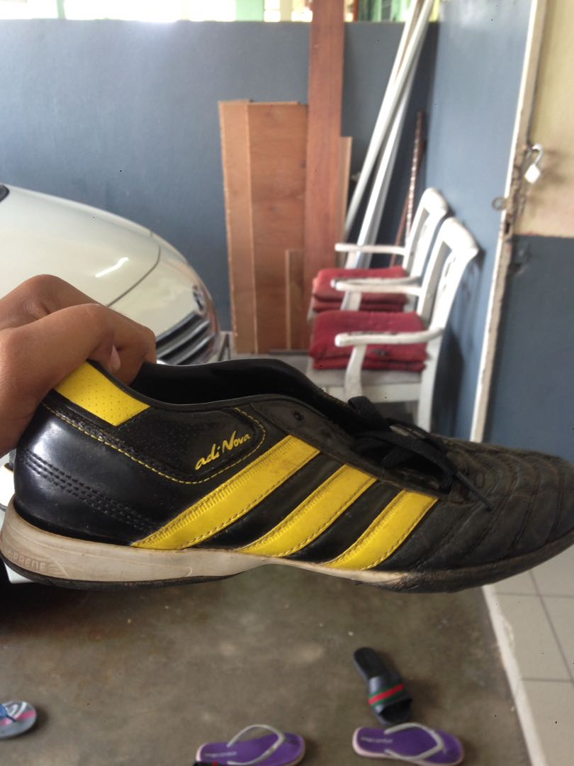 Adidas nova black yellow stripe Men s Fashion Footwear Dress