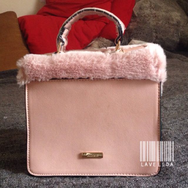 Aldo pink fur on sale bag