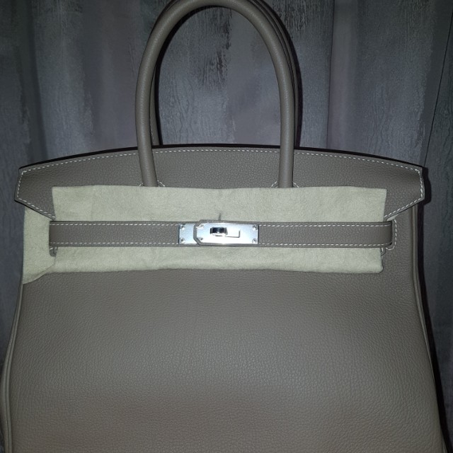 Hermes Etain Epsom Birkin 30 Ghw, Luxury, Bags & Wallets on Carousell