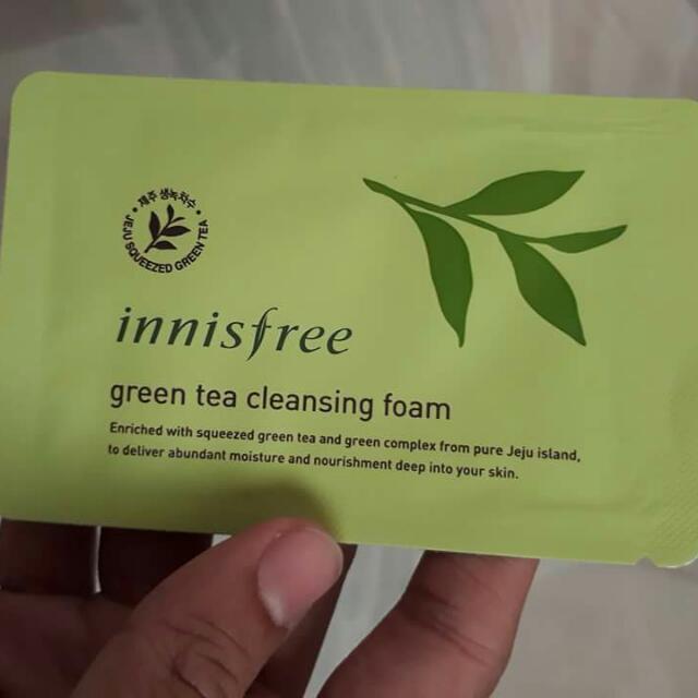 Innisfree Green Tea Cleansing Foam Samplers Sachet Health Beauty Skin Bath Body On Carousell