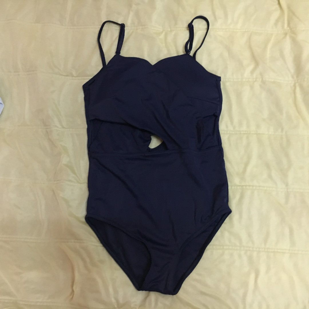 Penshoppe Dark Blue One-piece Swimsuit, Women's Fashion, Swimwear ...