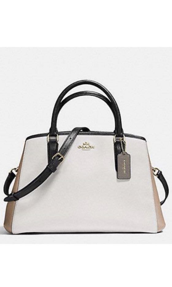 Coach top handle bag in classic GOLD/DIRTY WHITE/KHAKI, Women's Fashion