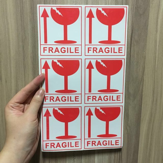 [INSTOCK + OFFER] Fragile Sign Stickers 9 X 8 CM, Hobbies & Toys ...