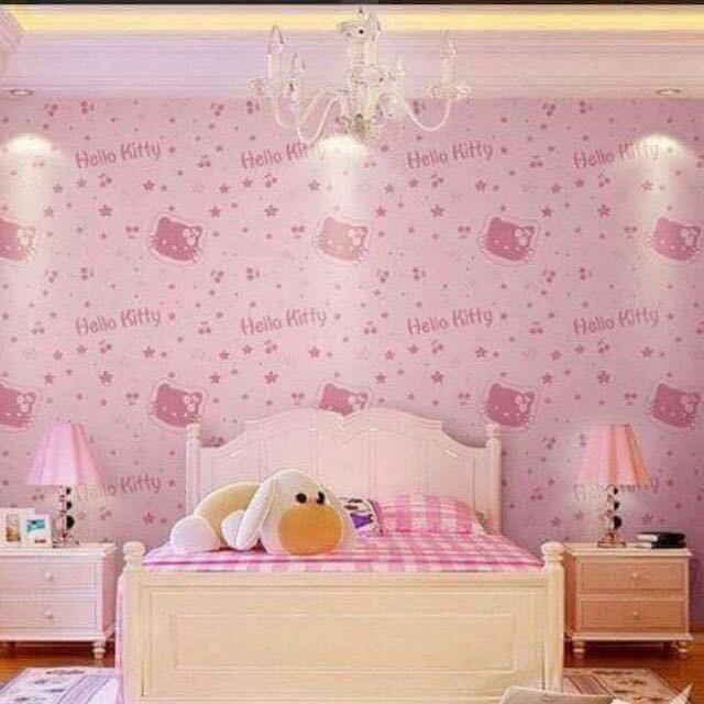 Hello Kitty Adhesive Wallpaper Home Furniture On Carousell