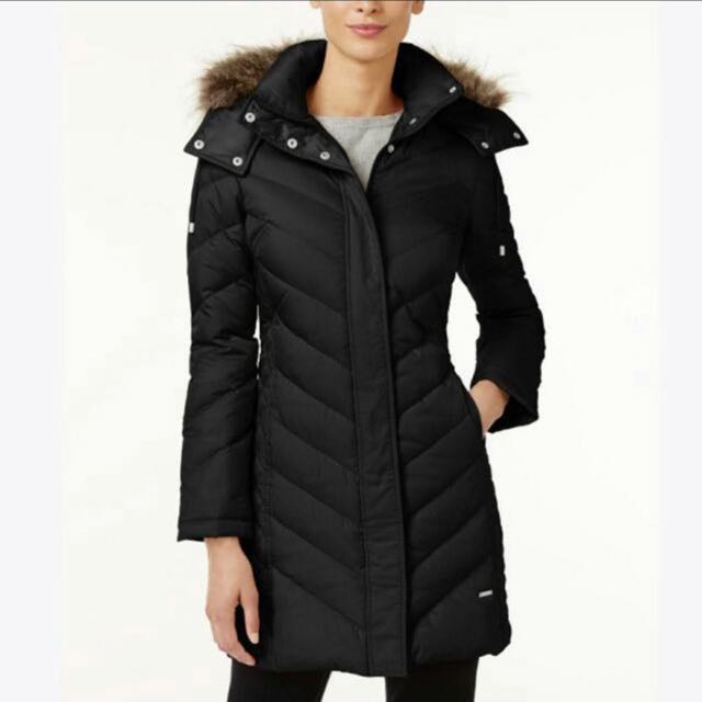 Kenneth cole black winter coat top