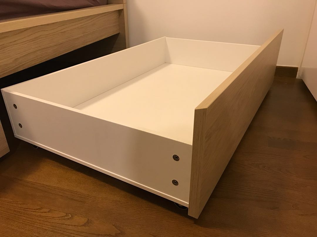 Malm Bed Storage White Stained Oak Veneer X4 Furniture Others On