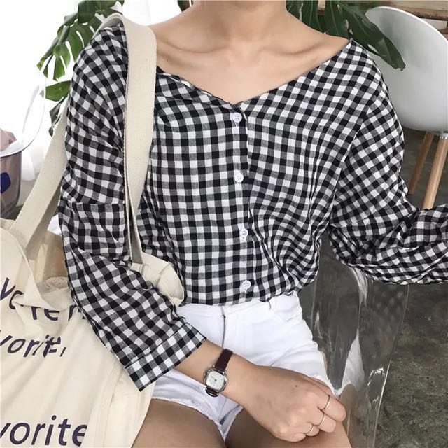 Gingham button up clearance