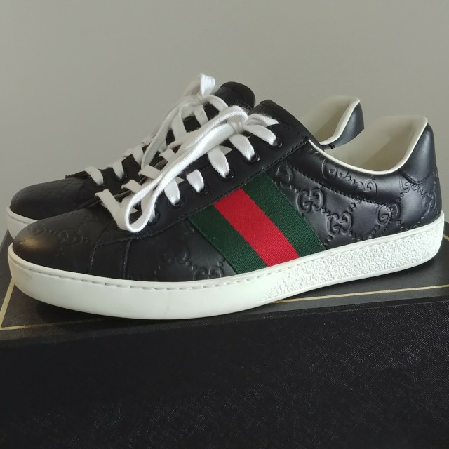 Sepatu Gucci Ace Signatur Ori Fesyen Pria Sepatu Sandal Di Carousell