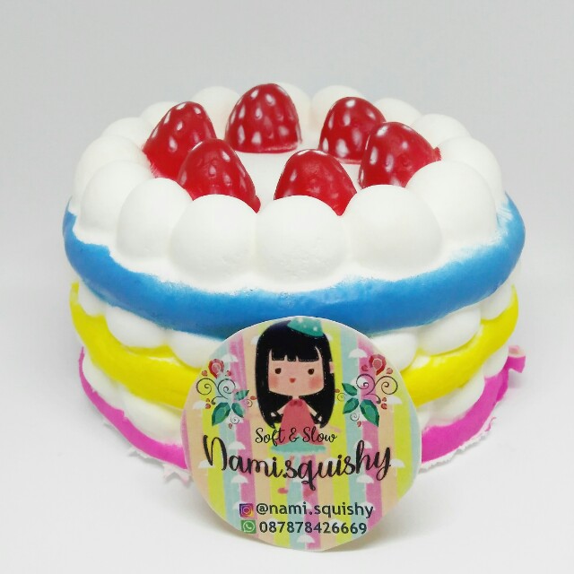 SQUISHY JUMBO CAKE STRAWBERRY KUE ULTAH ULANG TAHUN MURAH, Toys