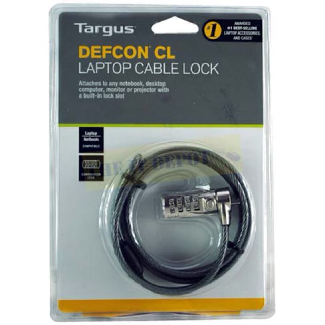 Targus Defcon CL Laptop Cable Lock, Computers & Tech, Parts