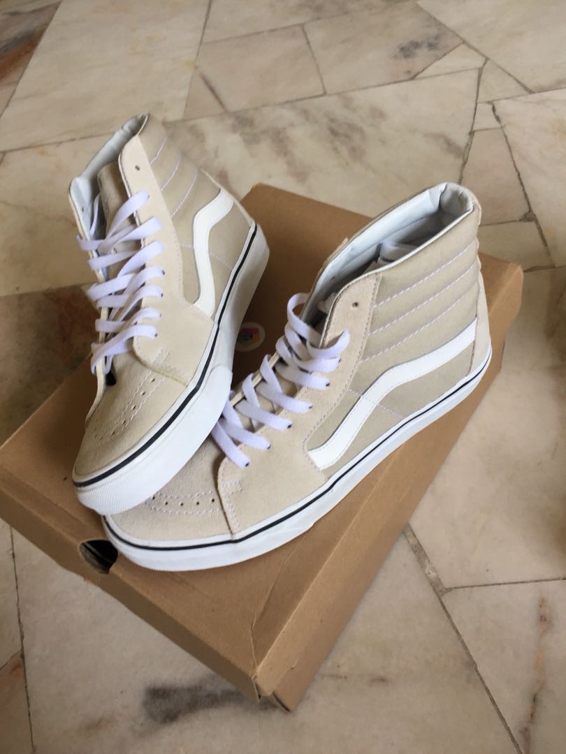 Vans sk8 hi cream on sale