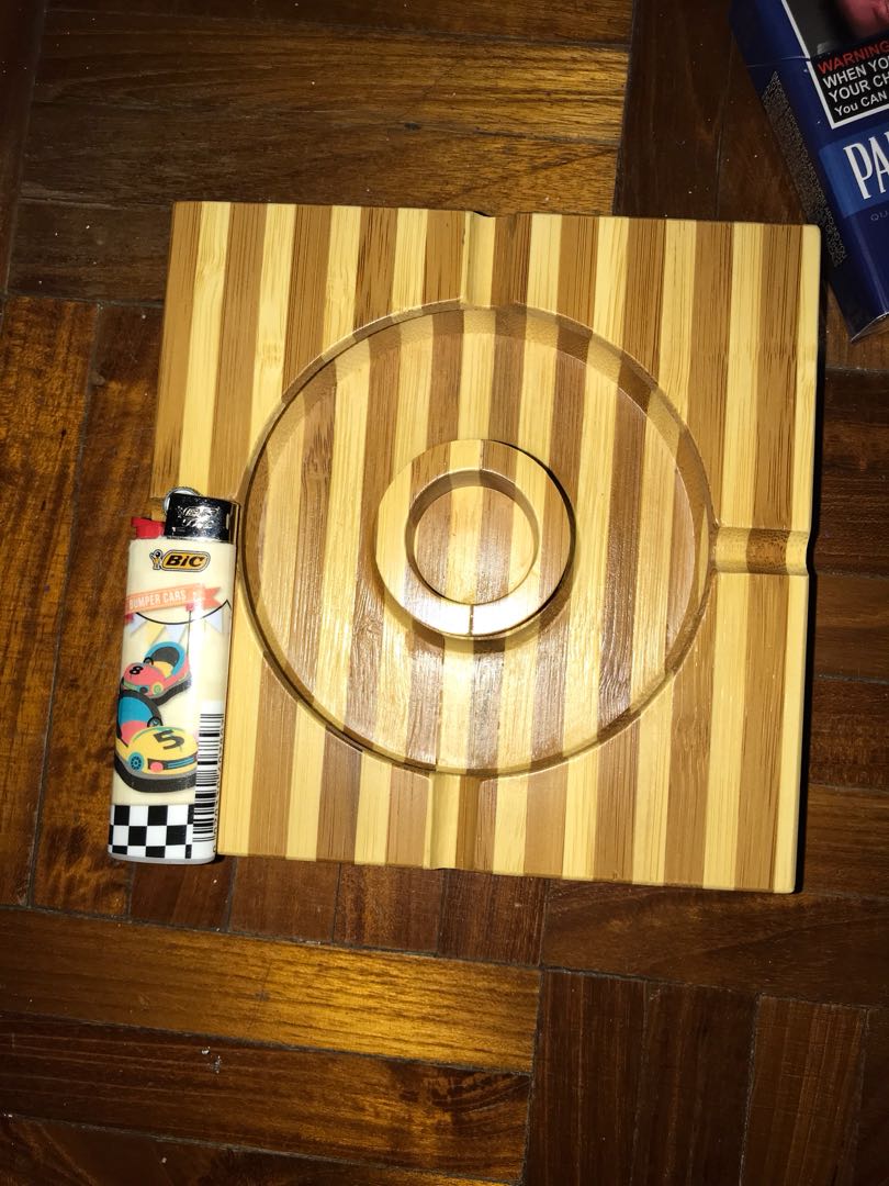 Wooden ashtray, Furniture & Home Living, Home Decor, Vases & Decorative