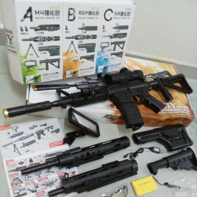 Airsoft M4/RGP/AR 15 Combo 3 in 1 Set Gel Blaster Electric 