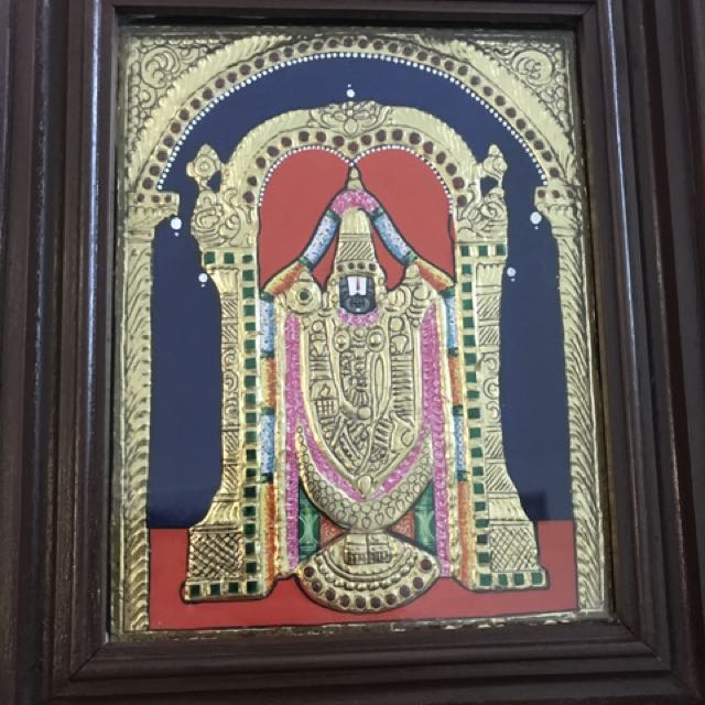 Balaji Perumal Tanjore Painting 28 Cmx 33 Cm Furniture Home