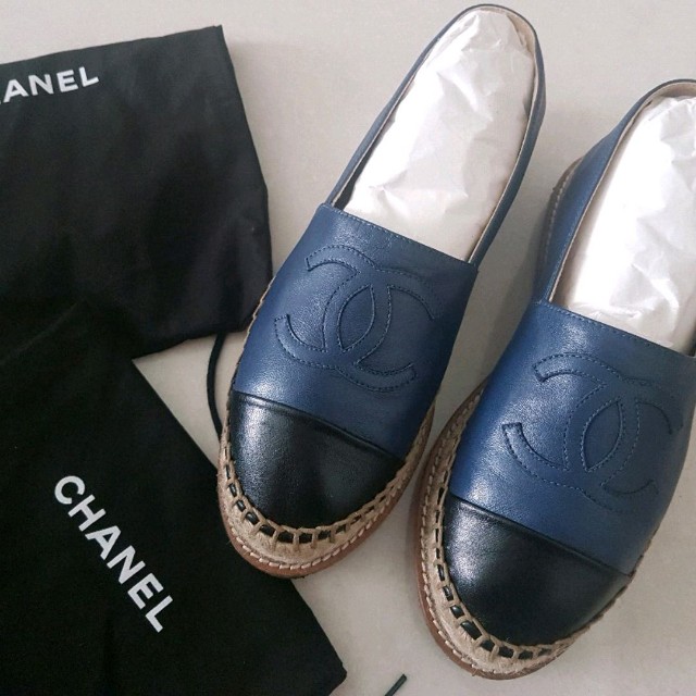 Chanel Fabric Espadrilles in Light Blue and Black  LSC INC