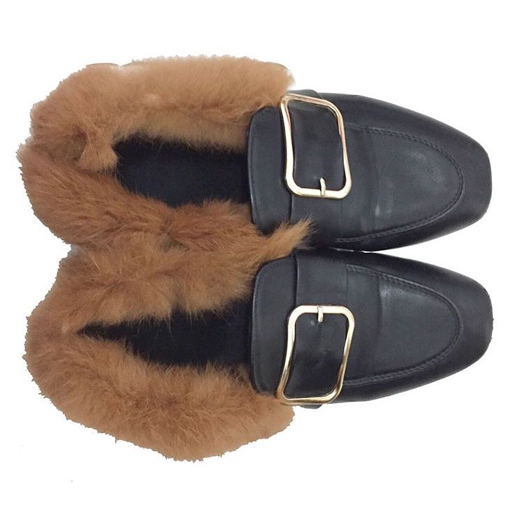 gucci inspired loafers with fur