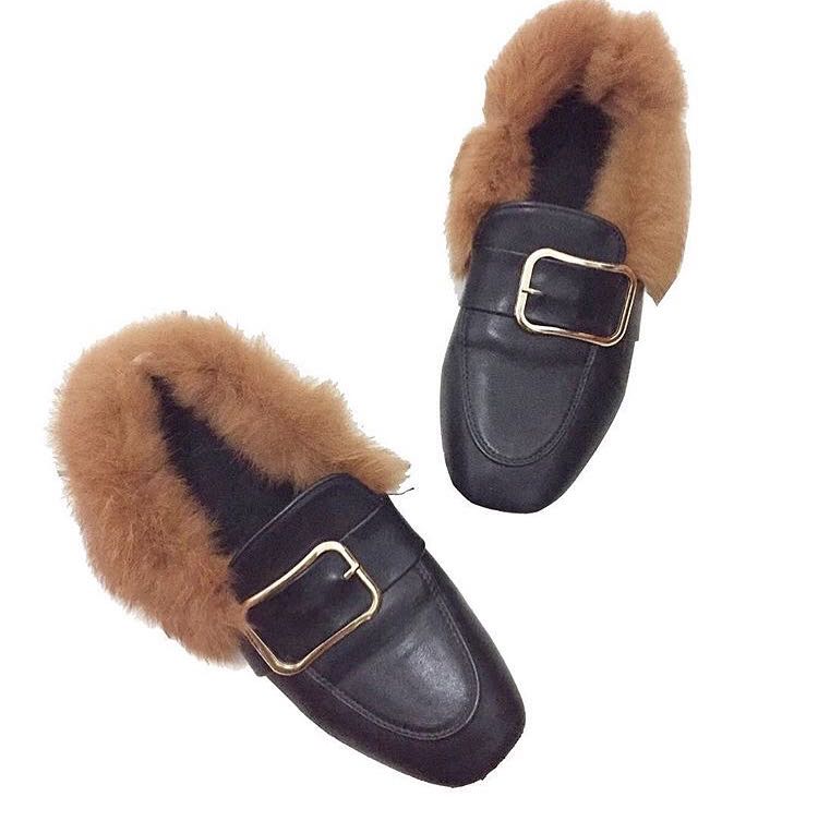 gucci inspired fur loafers