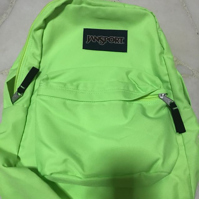 Jansport Brand New Neon Green Backpack Women s Fashion Bags Wallets Backpacks on Carousell