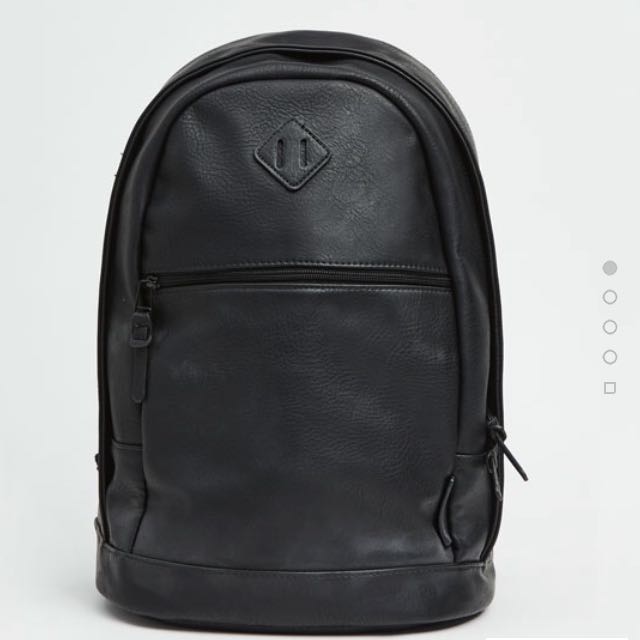 pull and bear leather backpack