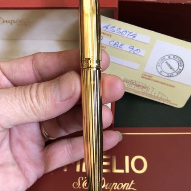 Stylo Plume S.T. Dupont Fidelio – Laque Orange & Or, Plume 14K Massif, Occasion Rare