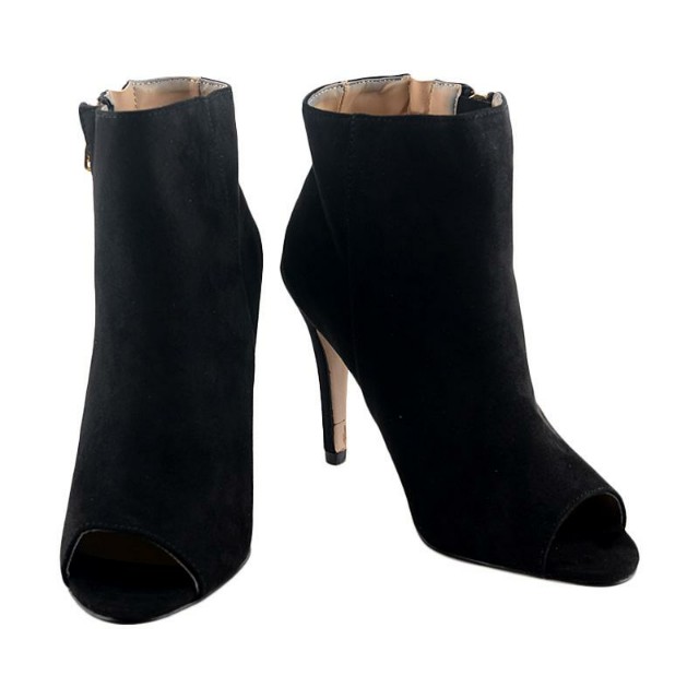 The Executive Black Heels Peep Toe Ankle Boots Suede Sepatu Boot Hitam Heel Bludru Zara H M Hnm Hm Fesyen Wanita Sepatu Di Carousell