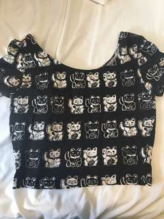 Cat crop top size small