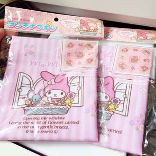 Sanrio Melody Lunchbox Cloth 方巾 餐巾 野餐巾64236911656451110