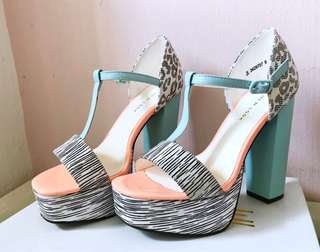 Printed Chunky Heel Sandals