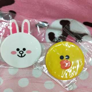 (全新可PC) 現貨linefriends 兔兔 莎莉 隨身鏡 熊大鏡子