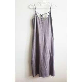 [FURTHER DISCOUNT w/ FREE shipping] Street style maxi Dress with side slits and tie back detail in Grey