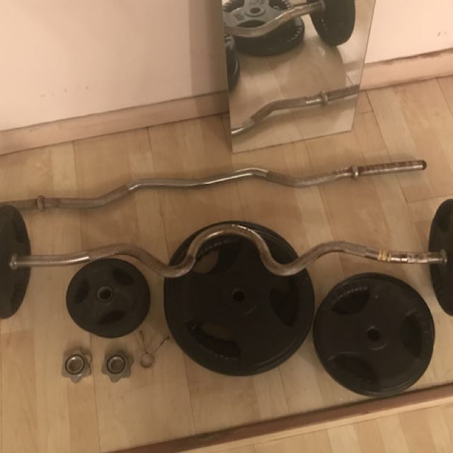 Bench Press Bar Bell Weights Curl Bar Sports Sports