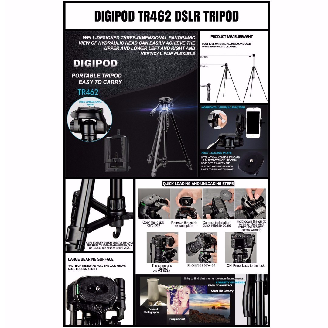 Digipod Tripod Tr462 Photography Camera Accessories Tripods On Carousell