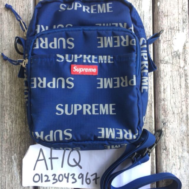 FW16 Supreme 3M Reflective Shoulder Bag Royal Blue