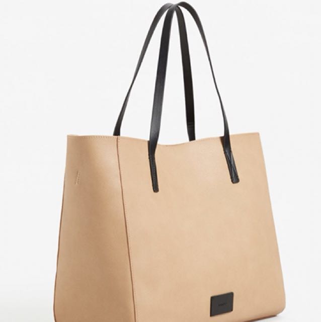 Mango pebbled shopper bag store