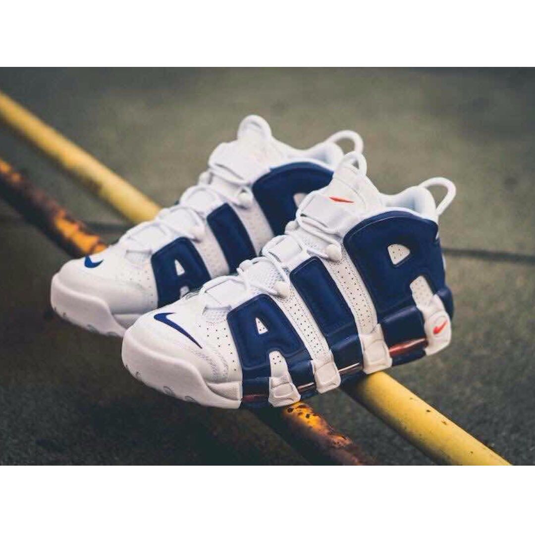 降價)NIKE AIR MORE UPTEMPO 大Air 藍白最新量款US11 ONLY, 他的時尚