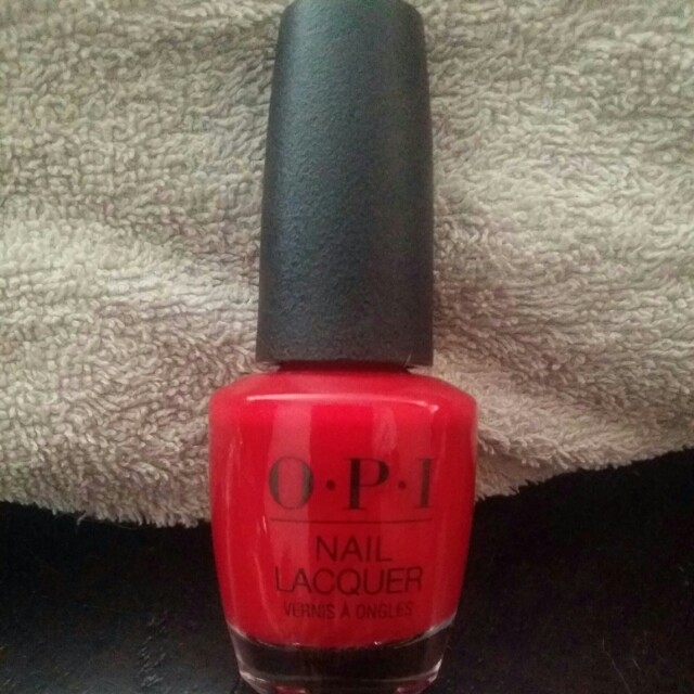 Nails done with OPI thrill of Brazil manicure and speedy 35 Louis