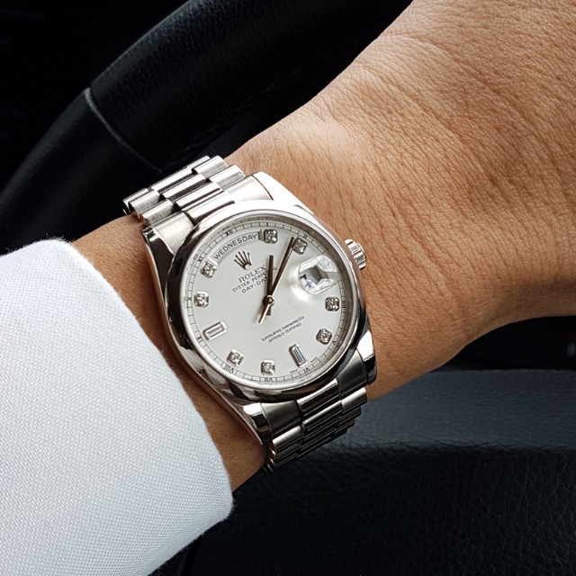 Rolex President Day Date 18k Gold Watch 118209, Luxury, Watches on ...