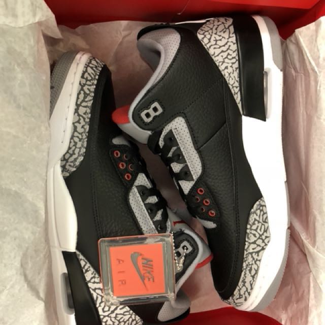 jordan 3 black cement size 9