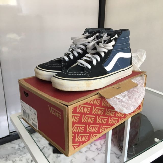 Vans Sk8 Hi Navy, Men's Fashion 