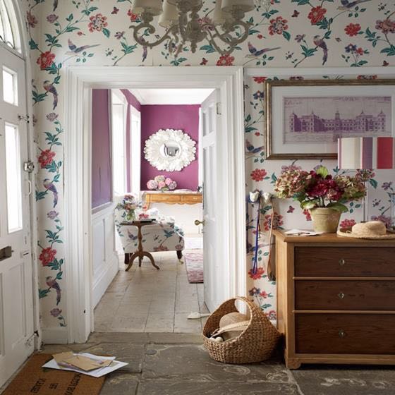 Wallpaper Elveden Cranberry by Laura Ashley, Furniture & Home Living