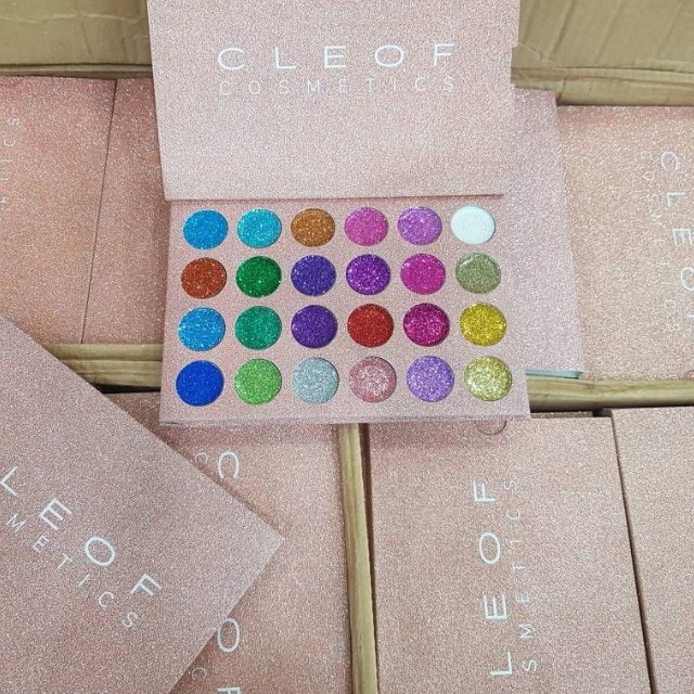 Cleof Cosmetics Unicorn Glitter Eyeshadow Palette 24 Colors Makeup