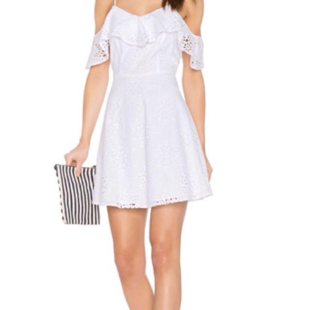 J.O.A Cold Shoulder Fit Flare Lace Dress Women s Fashion Tops Sleeveless on Carousell