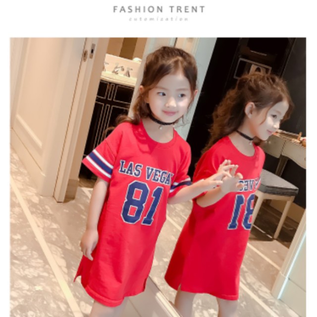 Girls red t shirt dress new arrivals