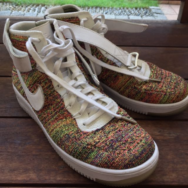 Nike Air Force 1s Flyknit Multicolour US9 Men s Fashion Footwear