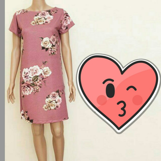 Old rose floral shop dress