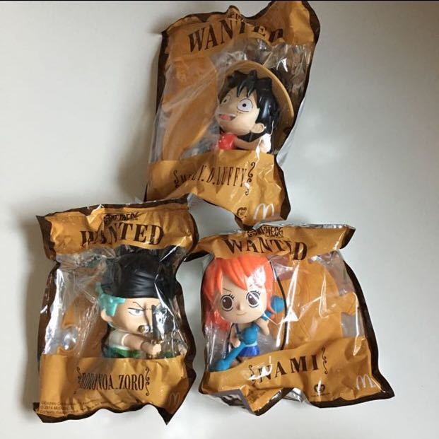 One Piece MacDonald Figurines - Luffy, Zoro & Nami, Hobbies & Toys ...