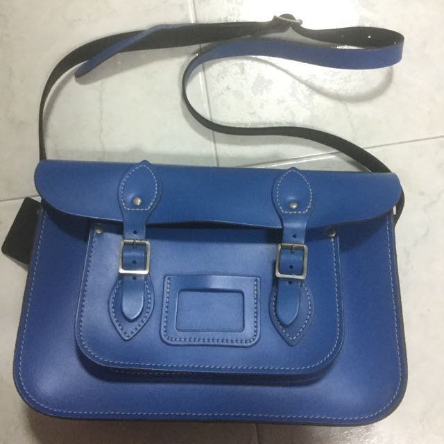 Pre Loved The Leather Satchel Company Oxford Blue Color Luxury