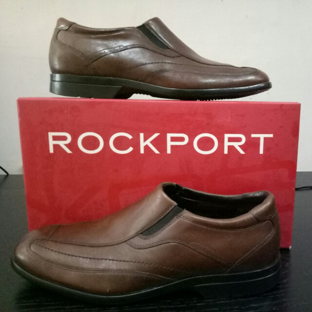 Rockport Leather Shoes Brown Color Size 42 5 Fesyen Pria Sepatu Di Carousell