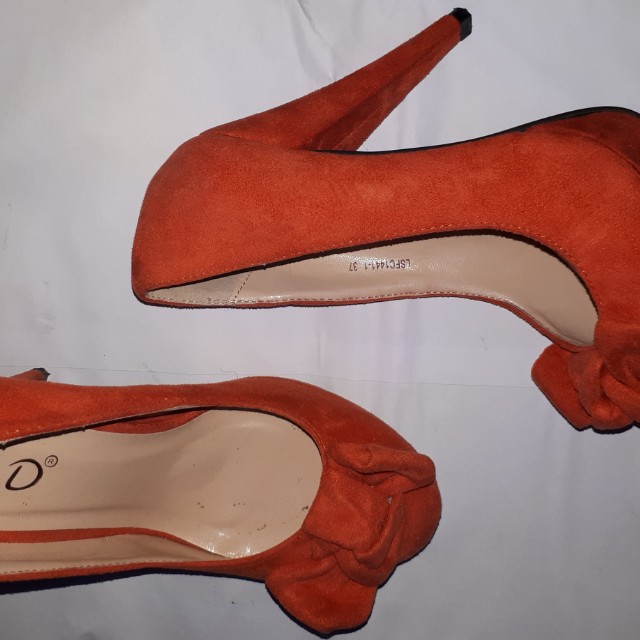 Sepatu High Heels Orange Women S Fashion Women S Shoes On Carousell