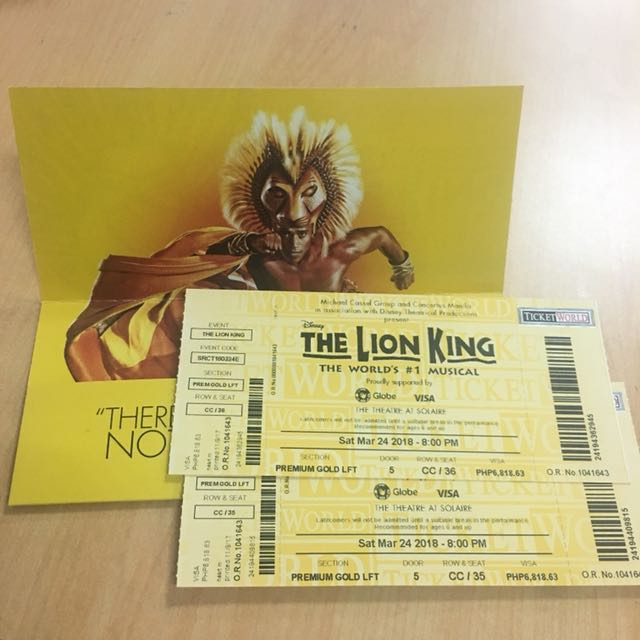The lion king musical, Tickets & Vouchers, Event Tickets on Carousell